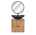 Produktbild: Lomadox Badmöbel-Set ADELAIDE-56, (Spar-Set, 2-St), Waschplatz Set, LED Spiegel, 60cm Waschtisch, Keramik Waschbecken