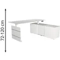 Produktbild: Kerkmann Schreibtisch Move 3, 3844, weiß, mit Sideboard, elektrisch verstellbar, 180 x 160cm
