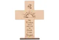 Produktbild: Spruchreif® Dekoobjekt Holzkreuz mit Gravur – Geschenk zur Konfirmation, Kommunion & Taufe
