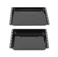 Produktbild: ICQN Backblech 465 x 370 x 30 und 60 mm, Emaille, (Backblech set mit einer Tiefe von 3 und 6 cm, 2-St), Passend für Bosch, Neff, Constructa, Beko, Samsung, Teka