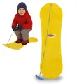 Produktbild: Jamara 460391 Snow Play Snowboard 72cm - aerodynamische Bauweise, Ziehschnur mit Griff, extra Glatte Rutschfläche auf der Unterseite mit Gleitkufen, Anti Rutsch Oberfläche auf der Oberseite, Gelb
