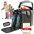 Produktbild: Skischuhtasche Kinder mit Helmfach Kinder | 27 L | Hellgrau Premium Skitasche...