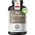 Produktbild: NATURE LOVE Bio Curcuma - 240 Kapseln - mit Curcumin aus Kurkuma und Piperin aus schwarzem Pfeffer - hochdosiert, vegan, laborgeprüft und in Deutschland hergestellt