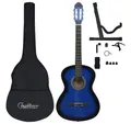 Produktbild: vidaXL Akustikgitarre, 12-tlg. Klassikgitarren-Set für Anfänger Blau 4/4 39