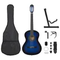 Produktbild: 12-tlg. Klassikgitarren-Set für Anfänger Blau 4/4 39