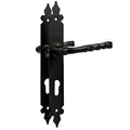 Produktbild: Türgriff Türdrücker Drückergarnitur Türbeschlag Griffset Schwarz matt Schmiedeeisen Optik 72 / 8mm (Profilzylinder)