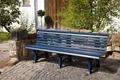 Produktbild: Bank 4 Sitzer aus Kunststoff Sitzbank blau, 200 cm, stabile Gartenbank, Parkbank