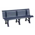Produktbild: Stabile Kunststoffbank Gartenbank Parkbank Bank 4 Sitzer blau 200 cm Sitzbank