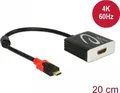Produktbild: USB Kabel Delock C -> HDMI A St/Bu 4K 0.20m schwarz