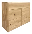 Produktbild: Kommode - 100 x 91 cm - Wildeiche massiv geölt - 2 Türen - 1 Schublade
