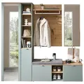Produktbild: Garderobe Bari, Salbeigrün, Glas, Textil, Holzwerkstoff, 4-teilig, 206x202x38 cm, Garderobe, Garderoben-Sets & Serien, Garderoben-Sets