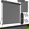 Produktbild: KESSER® Senkrechtmarkise 180x250cm Außenrollo Handkurbelmechanismus Balkonrollo Sonnen-und Sichtschutz Beschattung Sonnenschutz mit Kurbel Markisenkasten Balkon & Terrasse inkl Montageset & Abdeckung