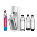 Produktbild: sodastream Wassersprudler Duo mit CO2-Zylinder, 2X Glasflasche und 2X 1L spülmaschinenfeste Kunststoff-Flasche, Weiß, Höhe: 44 cm