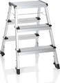 Produktbild: hjh OFFICE Klappleiter 3 Stufen SOLID IV Aluminium Leiter klappbar, Stehleiter, Haushaltsleiter bis 150 kg belastbar