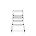 Produktbild: hjh OFFICE Klappleiter Trittleiter Aluminium 3 Stufen Rollbar Aluminium Farbe