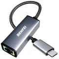 Produktbild: USB C auf Ethernet Adapter, BENFEI Thunderbolt 3 auf RJ45 LAN Netzwerk Adapter Kompatibel für MacBook Pro 2019/2018/2017, MacBook Air und mehr[Nylon geflochten&Aluminum Alloy]