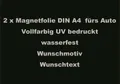 Produktbild: 2x Firmen Werbung Magnet Schild Auto Aufkleber Wunschmotiv Text Ablösbar magnet