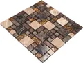 Produktbild: Mosani Mosaikfliesen Naturstein Glasmosaik Marmor Mosaikfliesen beige braun