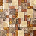 Produktbild: Naturstein Glasmosaik Marmor Mosaikfliesen beige braun creme orange Küchenwand