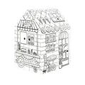 Produktbild: Bankers Box Spielhaus Restaurant/Candyshop, XXL ausmalbares Kinderhaus aus Wellpappe, FSC, B 813 x T 813 x H 1213 mm, ab 3 Jahren, weiß 667969