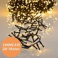 Produktbild: 1000 LED Lichterkette 20m warmweiß mit Timer und 8 Programmen für innen und außen