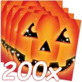 Produktbild: 200 Servietten HALLOWEEN 33x33cm 10 Pack a 20 Stück Napkin Kürbis Pumpkin