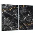 Produktbild: TMK ArtDeko Herdabdeckplatte 2 Teilig 30x52 cm - Spritzschutz Herdabdeckung – Herdschutz aus Sicherheitsglas – Robust, Hygienisch & Rutschfest– Schutz für Induktion, Ceran, Gas & Elektro