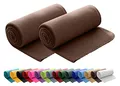 Produktbild: wometo 2er Set Polar Fleecedecke 130x160 Oeko-TEX ca. 400g braun