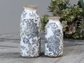 Produktbild: chic amtique Melun Flasche Vase  m. franz. Muster Opal (65599-06) Shabby H16/D8