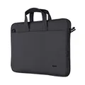 Produktbild: Trust Bologna Slim Laptop Eco Tasche bis 16 Zoll aus Recyceltem Kunststoff, mit Schultergurt, Nachhaltige Umhängetasche für Reisen, Business, Büro, Schule - Schwarz