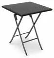 Produktbild: Relaxdays Gartentisch klappbar BASTIAN quadratisch H x B x T: 74 x 61,5 x 61,5 cm, Metall, Kunststoff, Rattan-Optik, schwarz