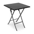 Produktbild: Relaxdays Gartentisch klappbar BASTIAN quadratisch H x B x T: 74 x 61,5 x 61,5 cm, Metall, Kunststoff, Rattan-Optik, schwarz