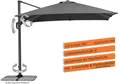Produktbild: Schneider Sonnenschirm Rhodos Twist 300x300 cm anthrazit, ohne Platten, mit Plattenständer 730-15