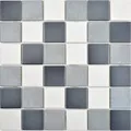 Produktbild: Keramik Mosaik Fliese altweiss grau anthrazit rutschsicher rutschhemmend Küche Badfliese MOS14-0123