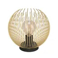 Produktbild: EGLO Tischlampe Venezuela, runde Nachttischlampe, Draht Tischleuchte aus Metall in Gold und Schwarz, Deko Lampe für Schlafzimmer und Wohnzimmer, E27 Fassung