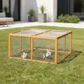 Produktbild: Mucola Freilauf 120x120x59cm Freilaufgehege Hasenstall Freigehege Holz Tiergehege Tierlaufstall aufklappbar Freilaufkäfig Kaninchenstall Kleintierstall