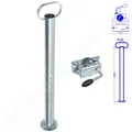 Produktbild: 600mm 60cm Stützrohr Anhängerstütze Stützfuß für Pkw Anhänger inkl. Klemmhalter