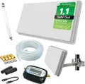 Produktbild: Selfsat H30D1+ Flachantenne Single + 10m Kabel + Fensterhalterung + SAT-Finder + 1 Fensterdurchführung + 4 F-Stecker + 2 Wetterschutztüllen (Full HD 4K UHD Sat Anlage für 1 Teilnehmer)