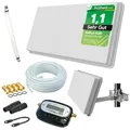 Produktbild: Sat Flachantenne mit Single LNB - HD Sat-Anlage für 1 TV - Selfsat H30D1+ kompakte Antenne inkl. Fensterhalterung, 10 m Koaxialkabel, SAT-Finder & Zubehör-Set - Starke Empfangsleistung von netshop 25