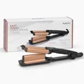 Produktbild: BaByliss Deep Waves Welleneisen – Keramikbeschichtung, 3 Temperaturstufen (160°C-200°C), frizzfreie Mermaid Waves & Beach-Waves, schnelles Aufheizen – Schwarz & Gold, W2447E
