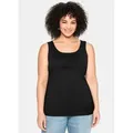 Produktbild: Tanktop SHEEGO, Damen, Gr. 44, schwarz, 100% Baumwolle, unifarben, Rundhals, Tops Tanktop