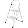 Produktbild: Dema - Haushaltsleiter Klapptritt Stehleiter Leiter 2 Stufen Haltebügel Weiß Bis 150kg