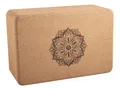 Produktbild: Yogablock aus Kork BLUME DES LEBENS / MANDALA H: 10 cm Yogasitz Korkblock