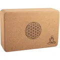 Produktbild: Yogablock aus Kork, groß mit Blume des Lebens und Mandala