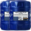 Produktbild: 2x20 LITER MANNOL 4-TAKT PLUS MOTORRADÖL 10W-40 API SL JASO MA/MA2