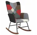 Produktbild: vidaXL Schaukelsessel, Schaukelsessel mit Hocker Patchwork Stoff