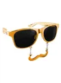 Produktbild: Sun Staches Kostüm Partybrille Classic Gold für Karneval Mottoparty, Lustige Brille mit Bart