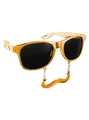 Produktbild: Partybrille Classic Gold für Karneval Mottoparty - Lustige Brille mit Bart