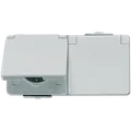 Produktbild: Jung 622WW Schutzkontakt-Zwei-fach-Steckdose 250 V ~, Schraubklemmen, waagerecht, IP 44, WG 600