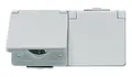 Produktbild: Jung Steckdose 2f grau glänzend WG600 Aufputz horizontal IP44 mit... 622WW